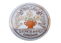 A Kimberley dug lid. Spectacular and extremely unusual with overglaze applied raised white liliac "flowers" with green leaves in a brick red pot.